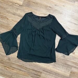 AGB • Boho Flutter Sleeve Crochet Blouse